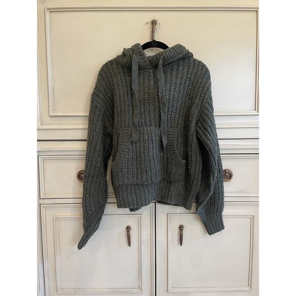 Rebecca‎ Minkoff Vica Knit Hoodie Military Green XS NWT $228 Wool Blend - Picture 2 of 6